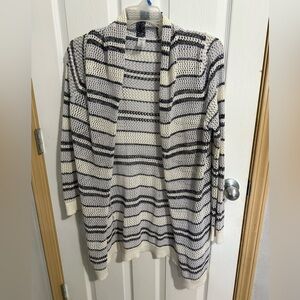 GAP Black and White Striped Cardigan